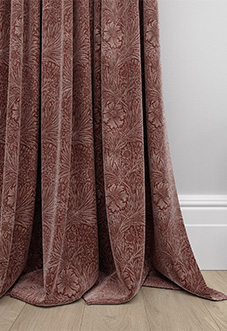 William Morris At Home Marigold Velvet, Berry - Made to Measure Curtains
